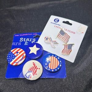 Patriotic Button and Pin Set